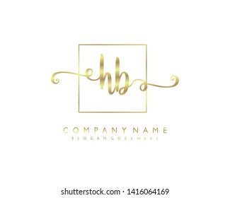 initials letter HB handwriting logo vector template