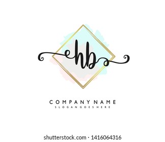 initials letter HB handwriting logo vector template