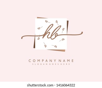 initials letter HB handwriting logo vector template