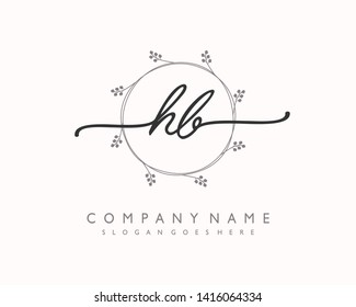 initials letter HB handwriting logo vector template