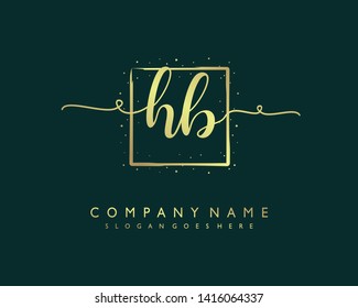 initials letter HB handwriting logo vector template