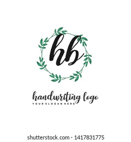 initials letter HB handwriting logo vector template