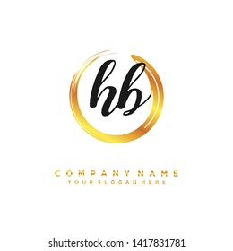 initials letter HB handwriting logo vector template