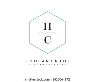 initials letter HC handwriting logo vector template