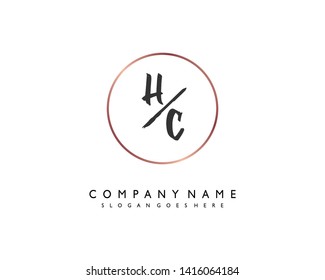 initials letter HC handwriting logo vector template