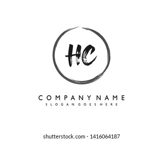 initials letter HC handwriting logo vector template