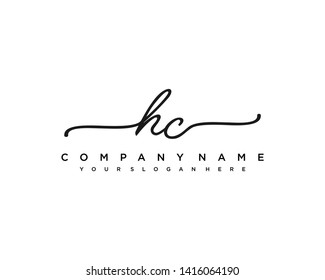 initials letter HC handwriting logo vector template