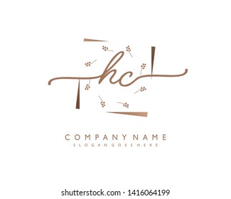 initials letter HC handwriting logo vector template