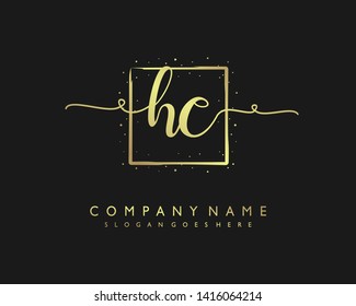 initials letter HC handwriting logo vector template