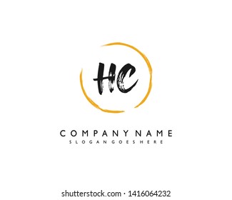 initials letter HC handwriting logo vector template