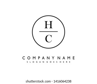 initials letter HC handwriting logo vector template