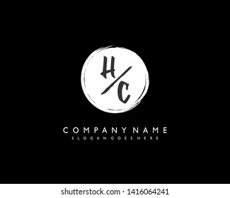 initials letter HC handwriting logo vector template