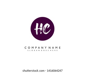 initials letter HC handwriting logo vector template