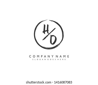 initials letter HD handwriting logo vector template