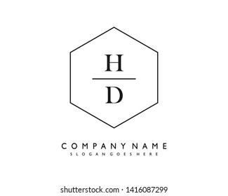 initials letter HD handwriting logo vector template