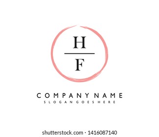 initials letter HF handwriting logo vector template