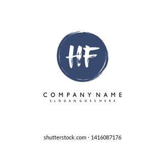 initials letter HF handwriting logo vector template