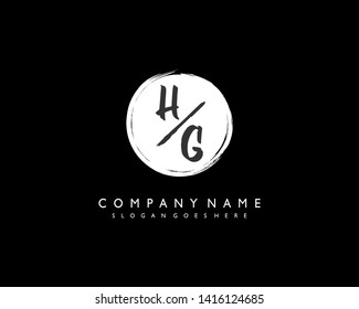 initials letter HG handwriting logo vector template
