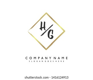 initials letter HG handwriting logo vector template