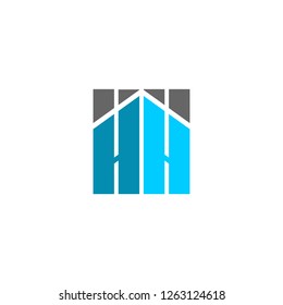 Initials Letter HH with Building