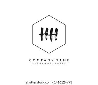 initials letter HH handwriting logo vector template