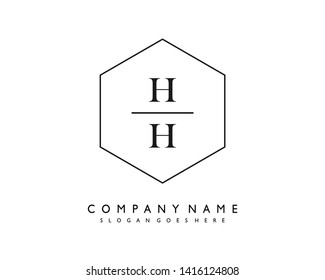 initials letter HH handwriting logo vector template