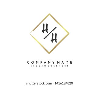 initials letter HH handwriting logo vector template