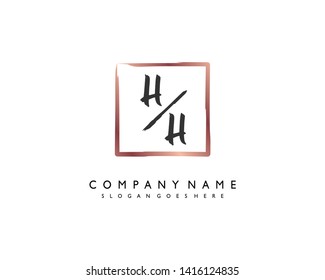 initials letter HH handwriting logo vector template