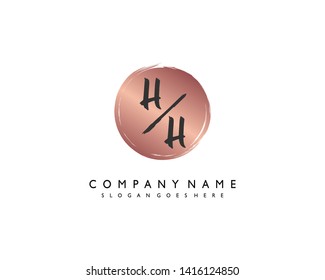 initials letter HH handwriting logo vector template