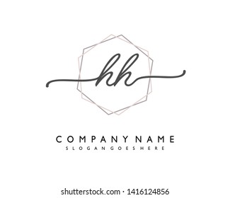 initials letter HH handwriting logo vector template