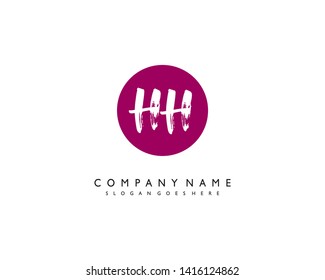 initials letter HH handwriting logo vector template