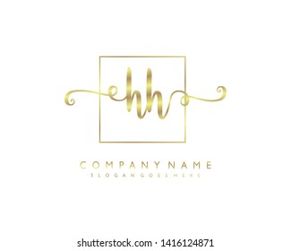 initials letter HH handwriting logo vector template