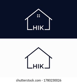 initials letter hik real estate  creative logo design