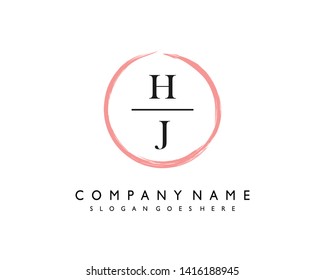 initials letter HJ handwriting logo vector template