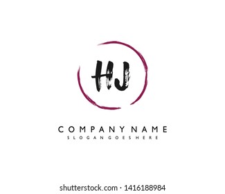 initials letter HJ handwriting logo vector template