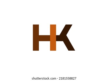 Initials Letter HK Logo simple design