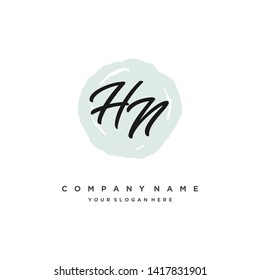 initials letter HN handwriting logo vector template