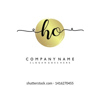 initials letter HO handwriting logo vector template