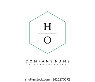 initials letter HO handwriting logo vector template