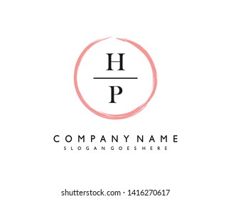 initials letter HP handwriting logo vector template