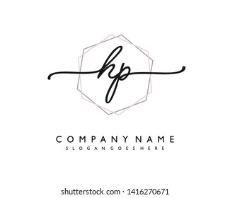 initials letter HP handwriting logo vector template