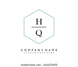 initials letter HQ handwriting logo vector template