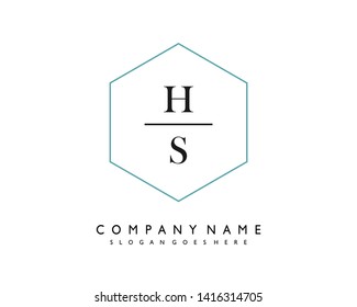 initials letter HS handwriting logo vector template