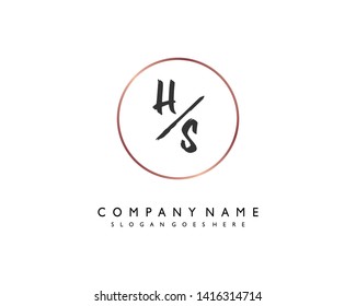 initials letter HS handwriting logo vector template
