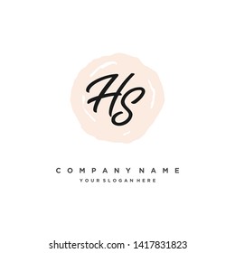 initials letter HS handwriting logo vector template