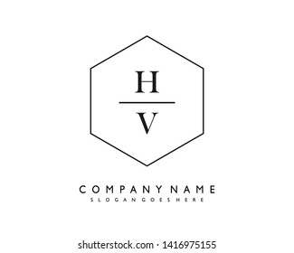 initials letter HV handwriting logo vector template