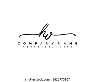 initials letter HV handwriting logo vector template