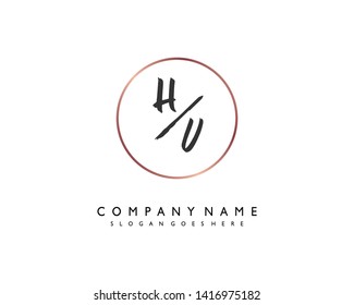 initials letter HV handwriting logo vector template