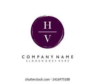 initials letter HV handwriting logo vector template