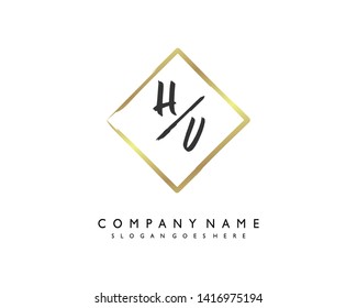 initials letter HV handwriting logo vector template